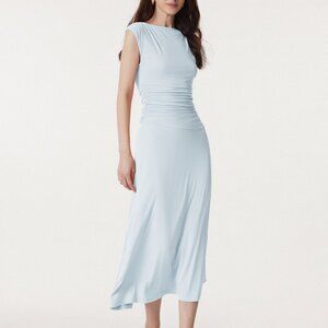 OGL Breezy Cooling Side Ruched Maxi Dress - Sky Glass